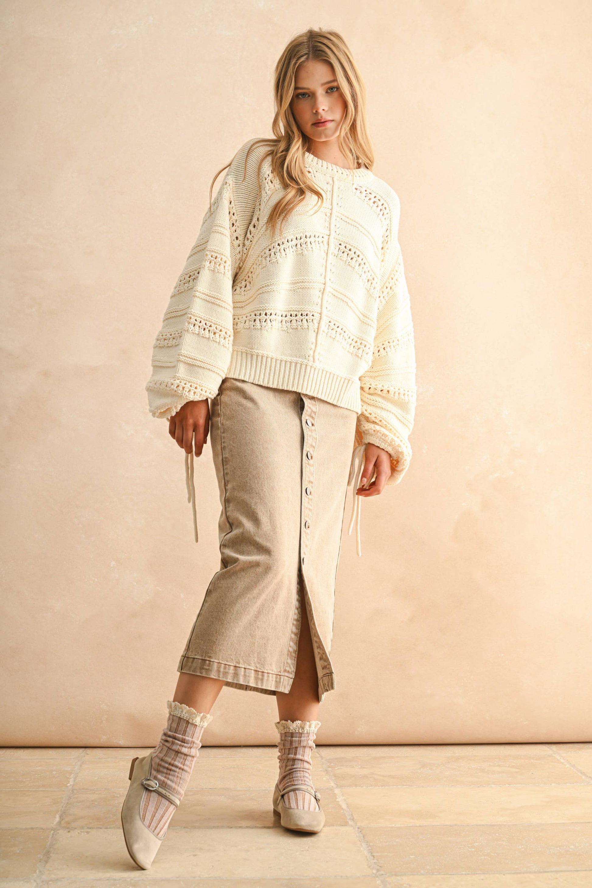 GRACE LONG SLEEVE SWEATER TOP