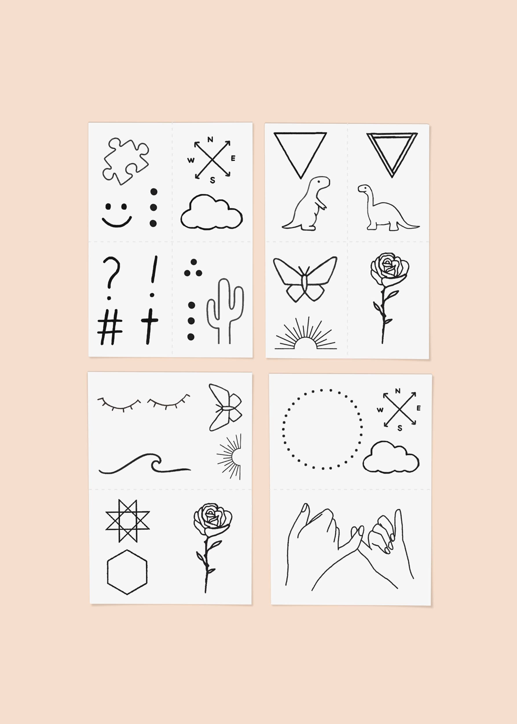 Ink'd Barely There Temporary Tattoo Pack