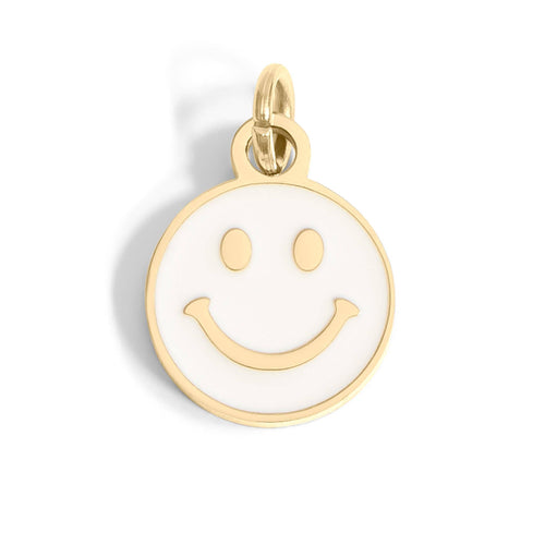 18K Gold PVD Epoxy Smiley Face Charm