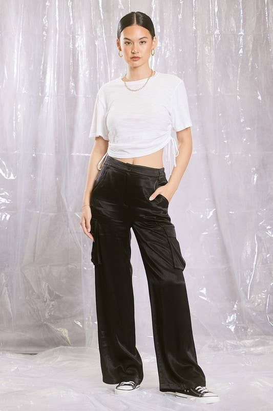 Harper Satin Cargo Pants
