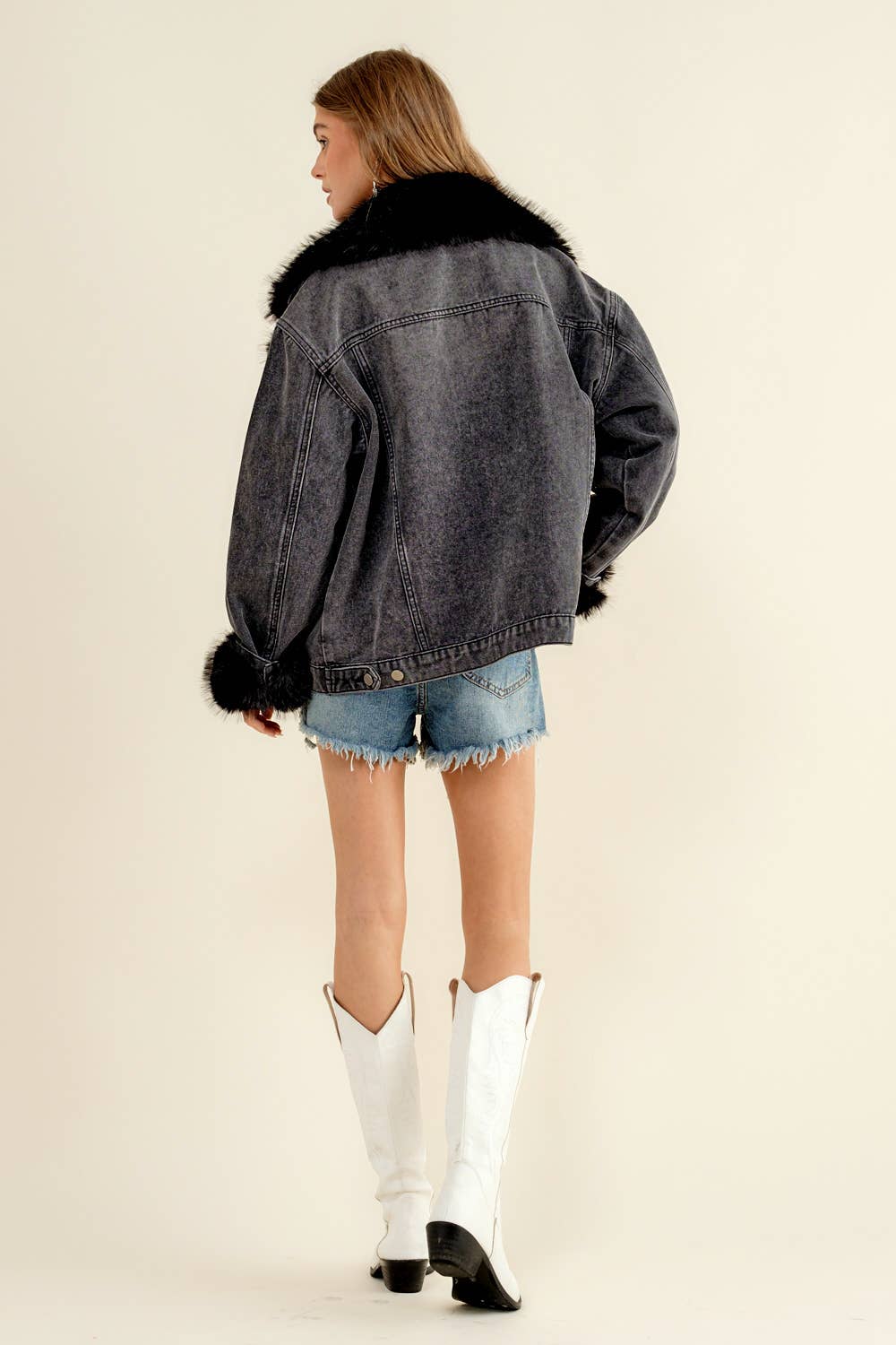 Nicole Fur Denim Jacket