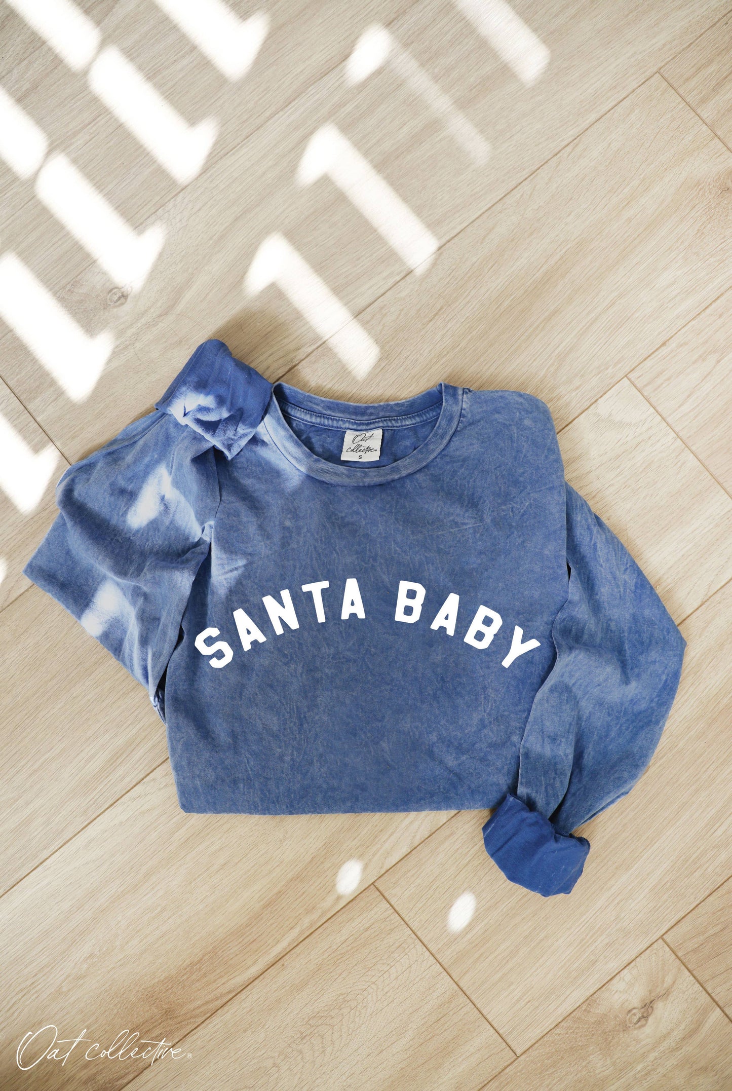 SANTA BABY Mineral Washed Long Sleeve Graphic