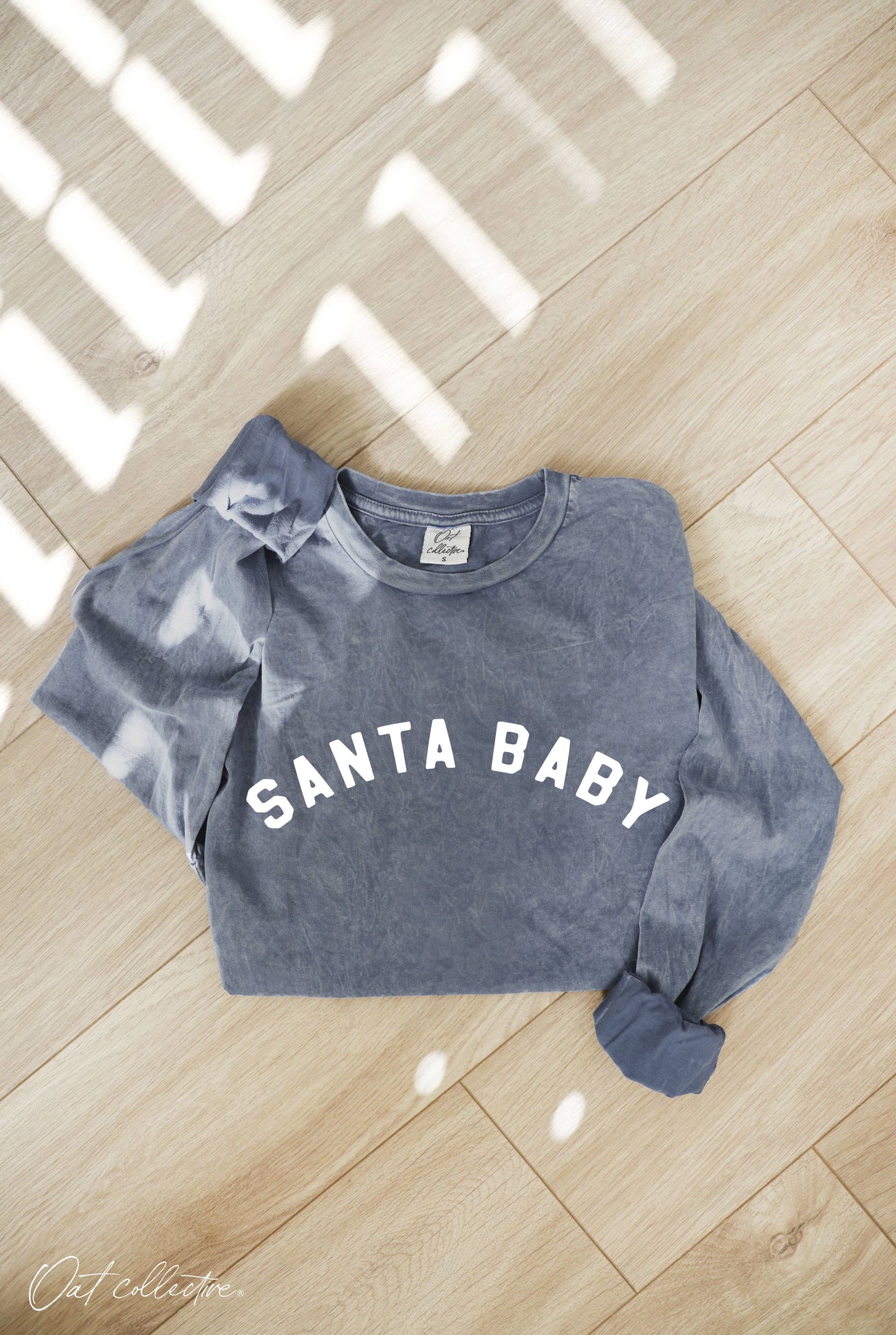 SANTA BABY Mineral Washed Long Sleeve Graphic