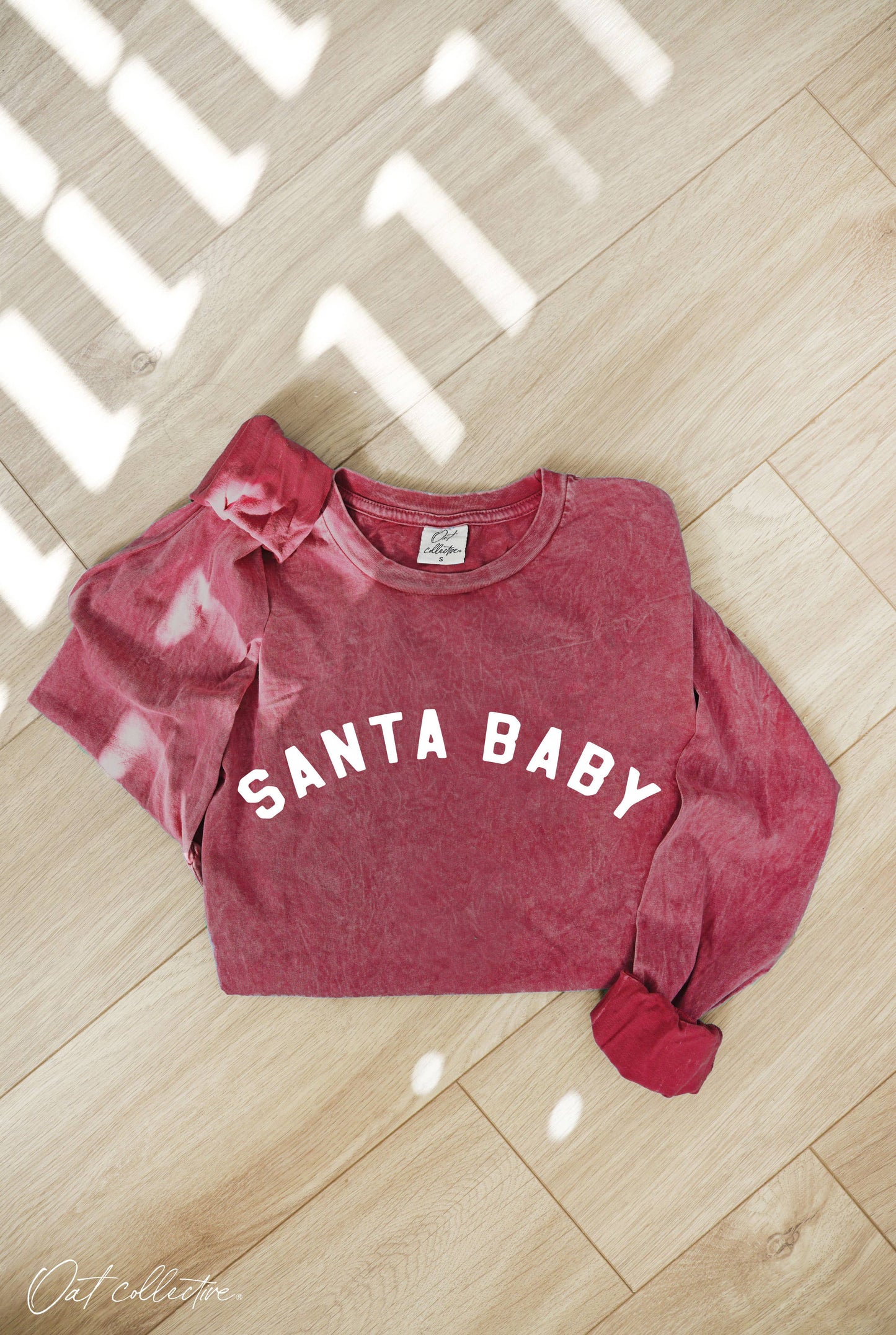 SANTA BABY Mineral Washed Long Sleeve Graphic