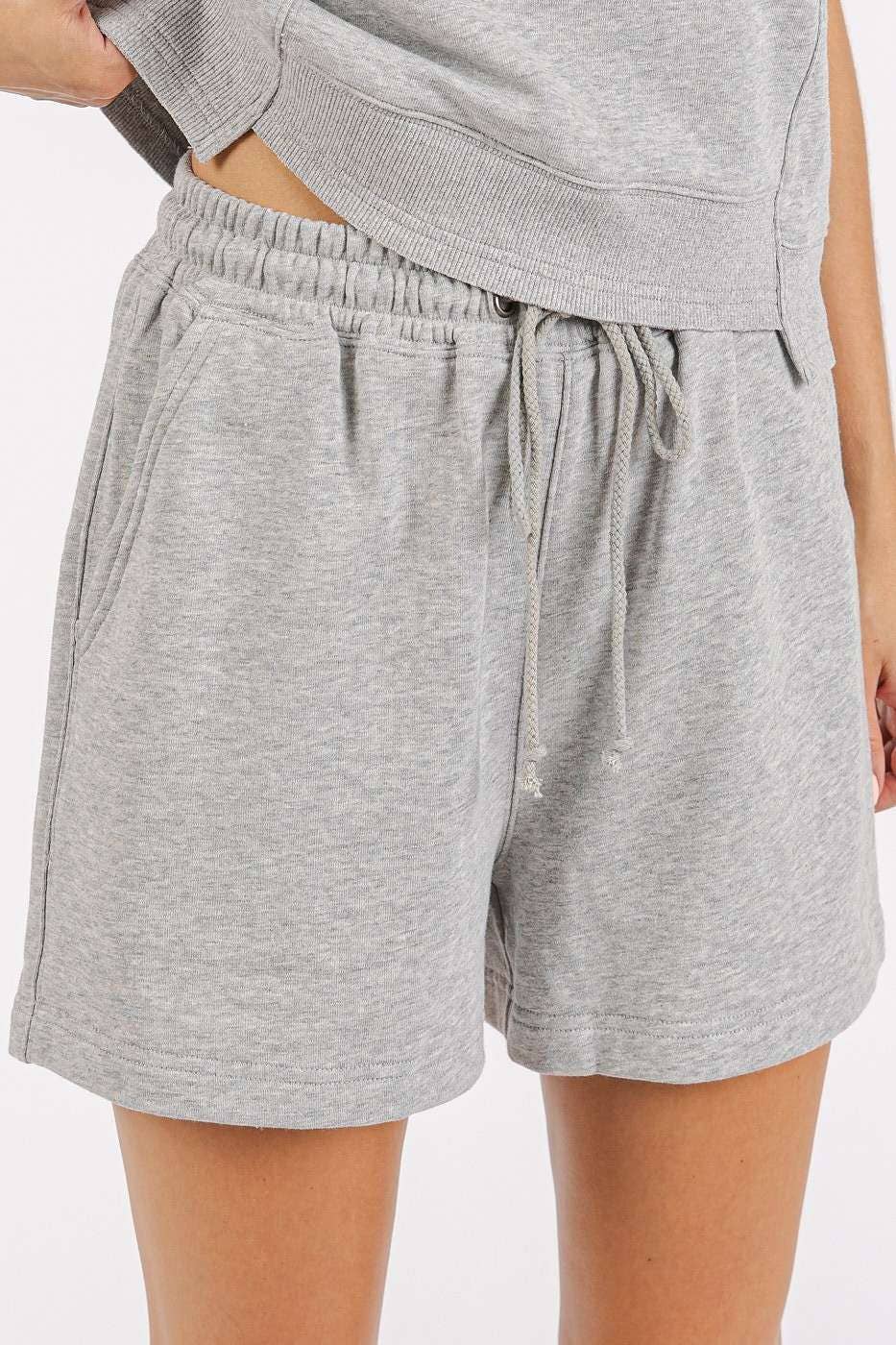 FRENCH TERRY CREW NECK TOP AND SHORTS SET