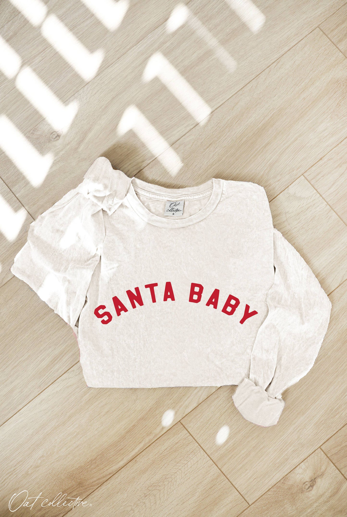 SANTA BABY Mineral Washed Long Sleeve Graphic