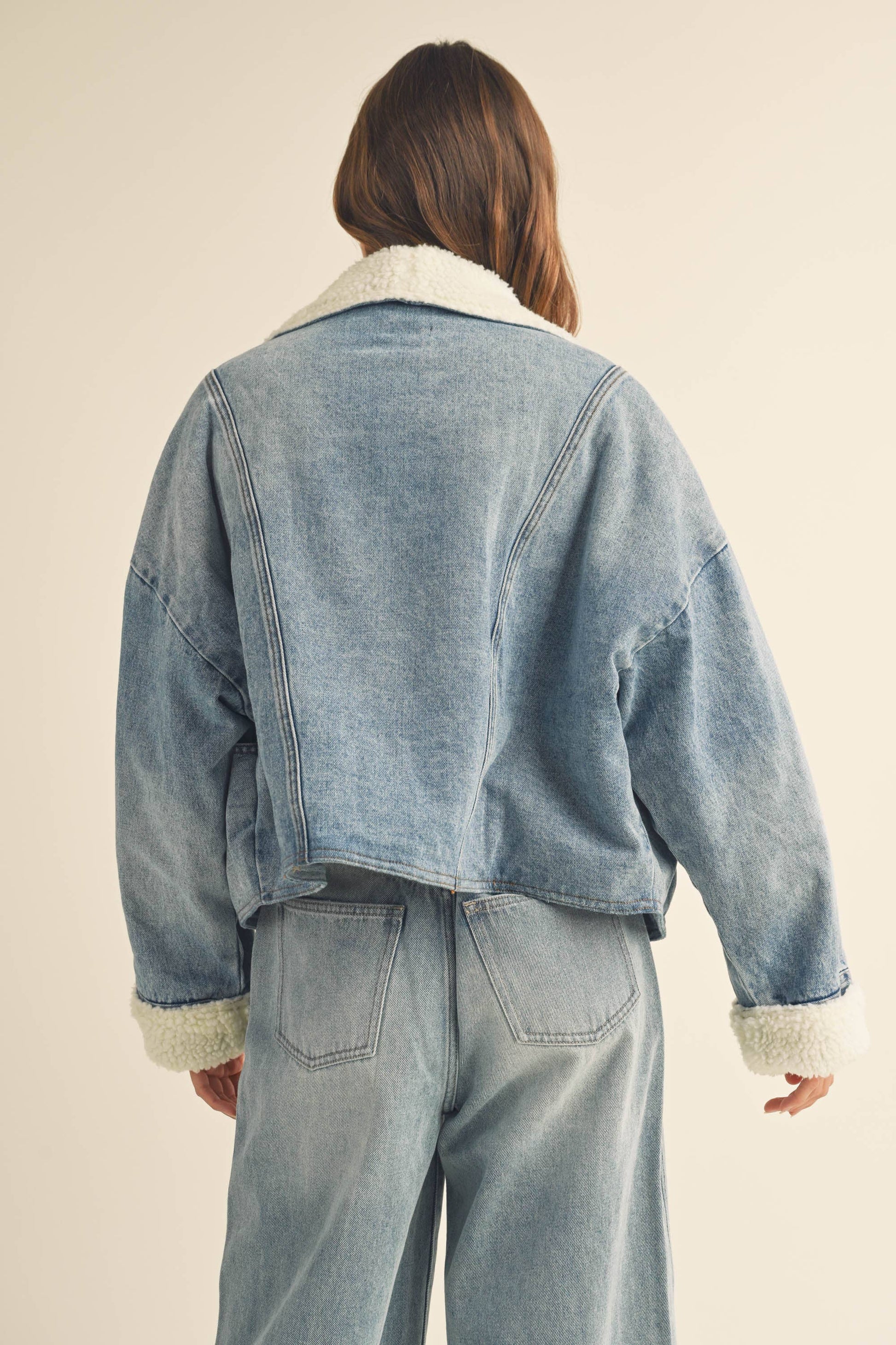 COLETTTE SHERPA LINED DENIM JACKET