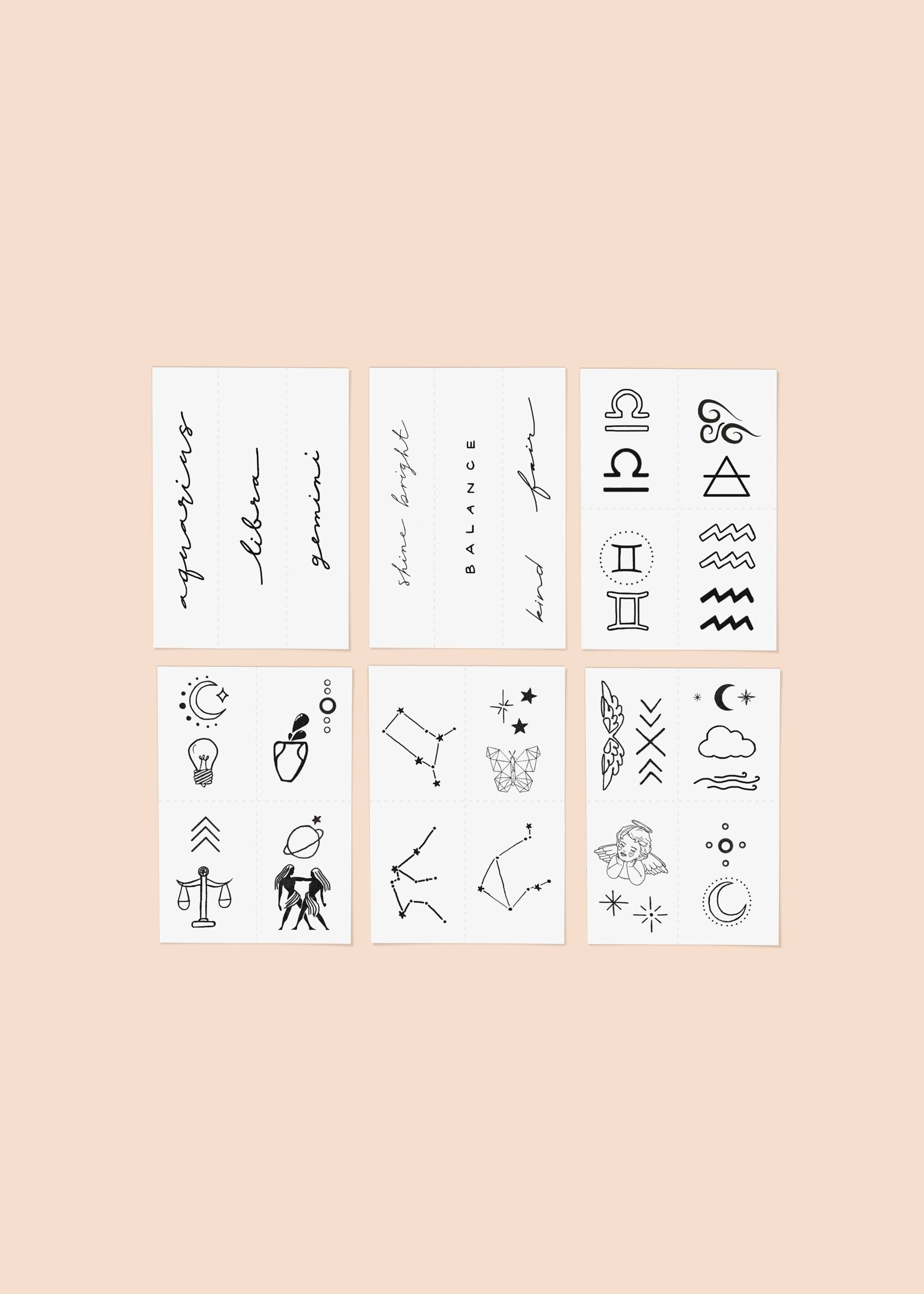 Ink'd Zodiac Collection: Air Signs Temporary Tattoo Pack