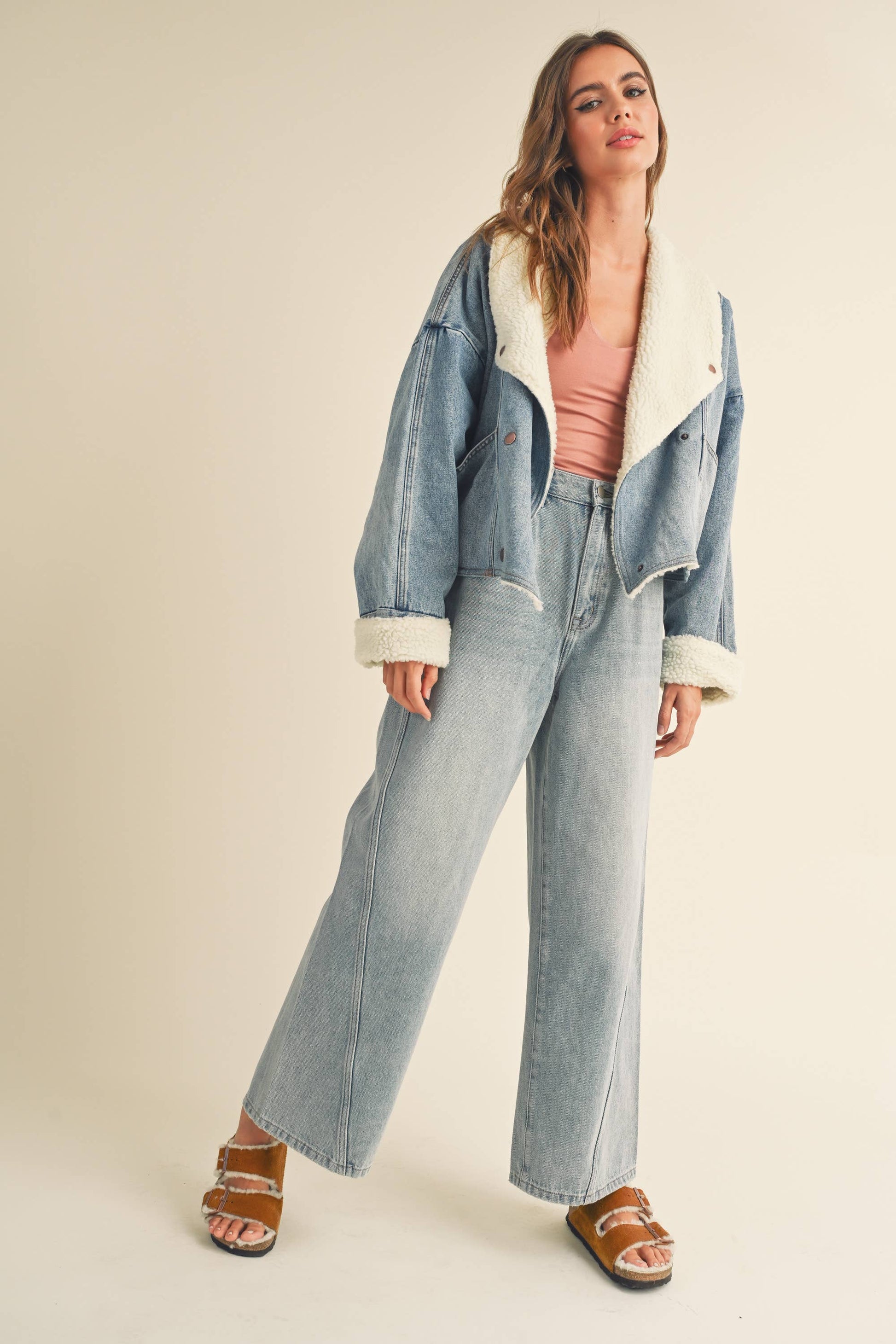 COLETTTE SHERPA LINED DENIM JACKET