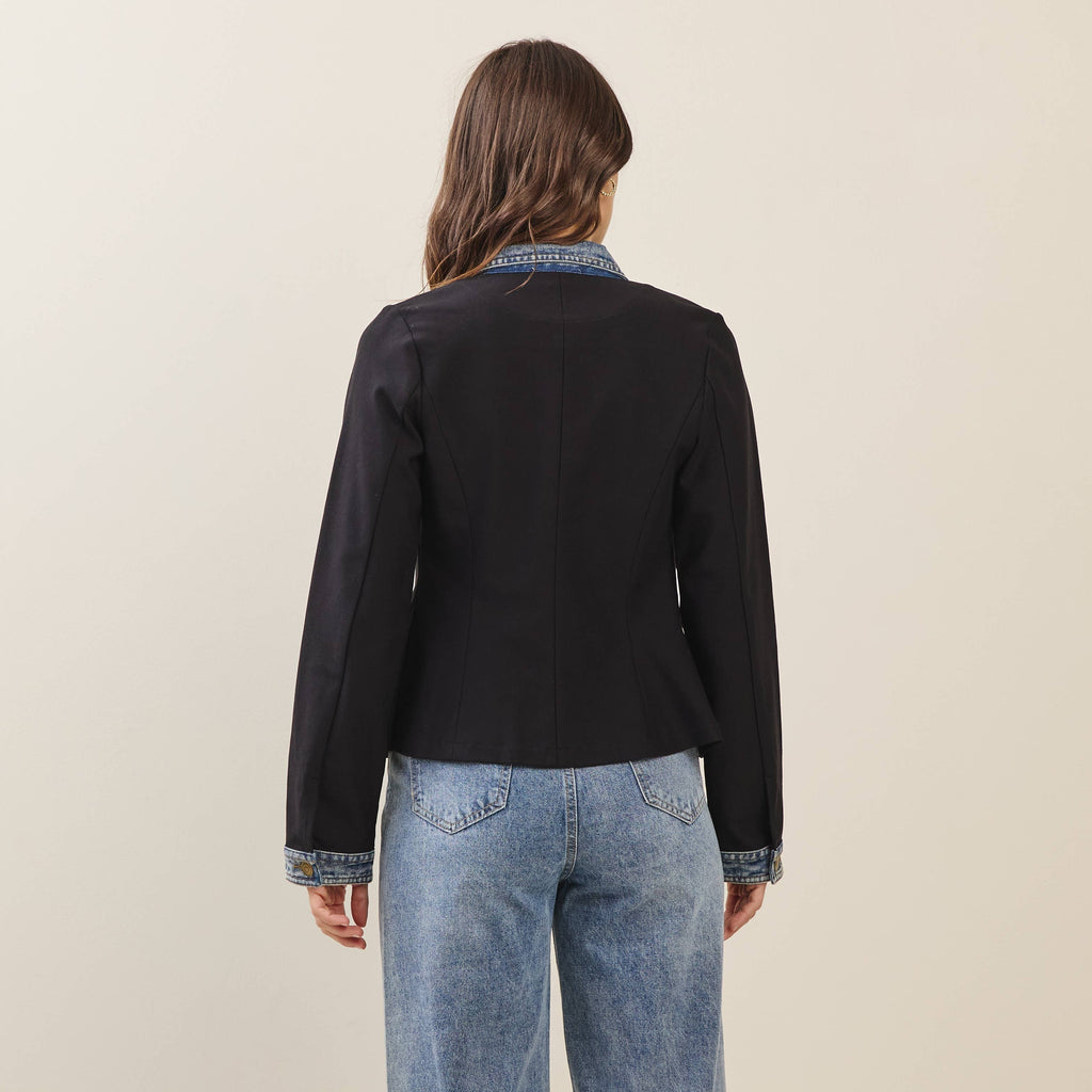 Denim trim jacket