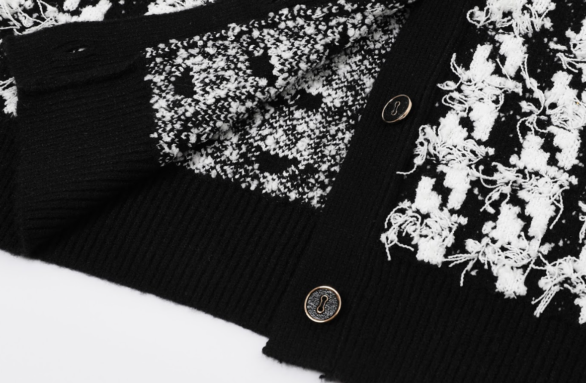 Carrie Houndstooth Knit Cardigan