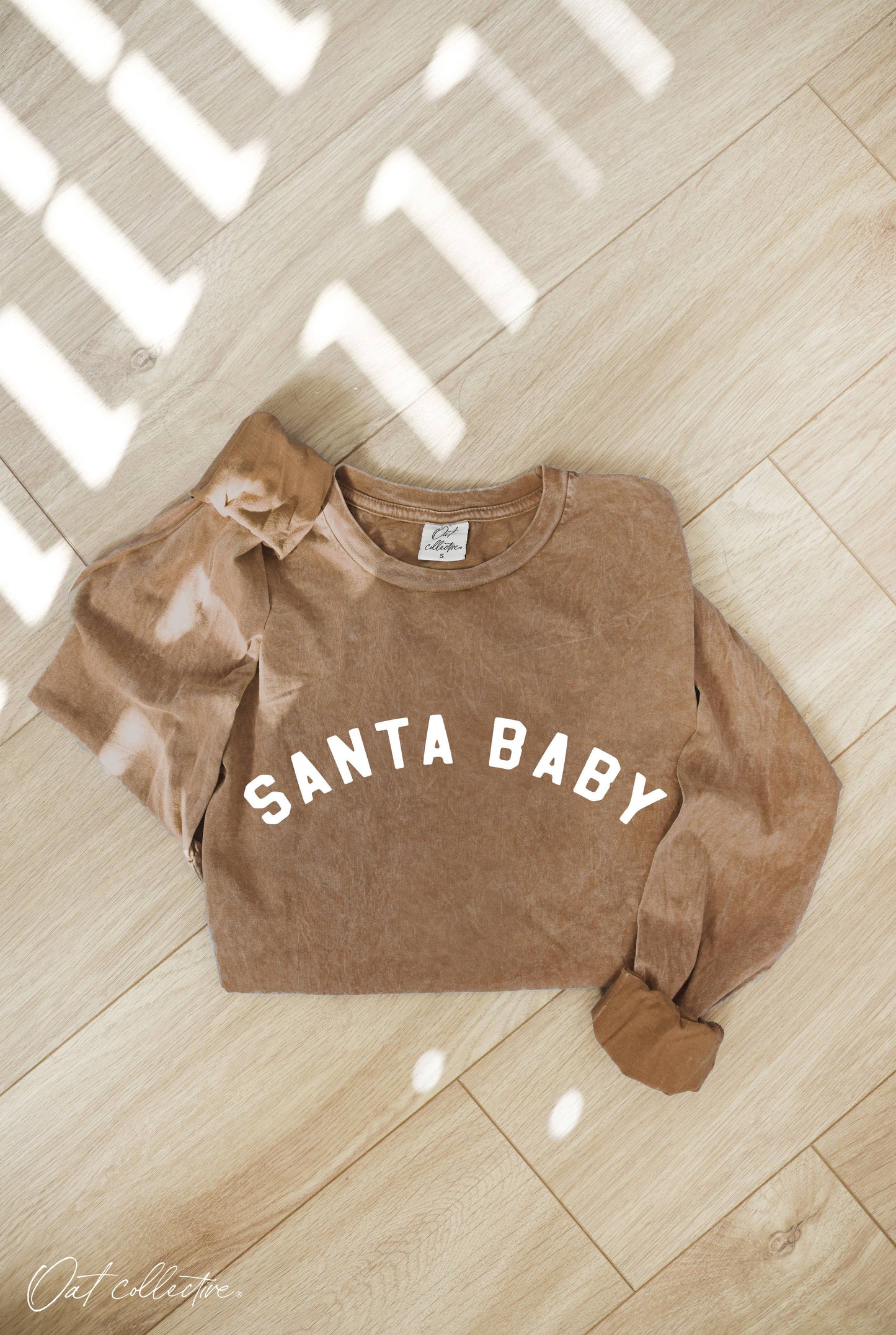 SANTA BABY Mineral Washed Long Sleeve Graphic