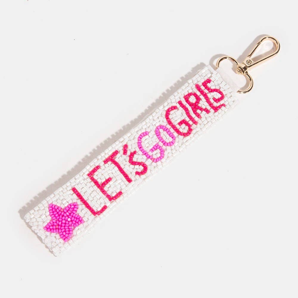 Lets Go Girls Star Seed Beaded Keychain