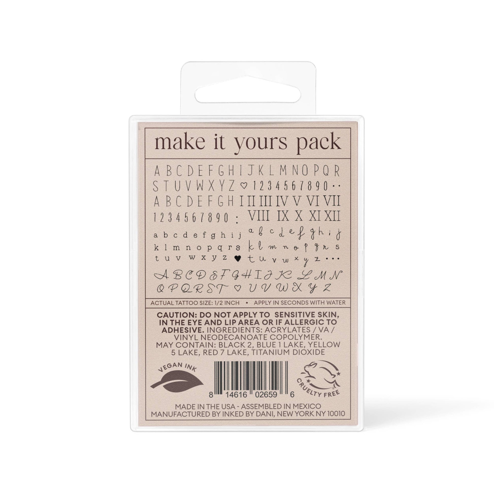 Ink'd Make It Yours Temporary Tattoo Pack