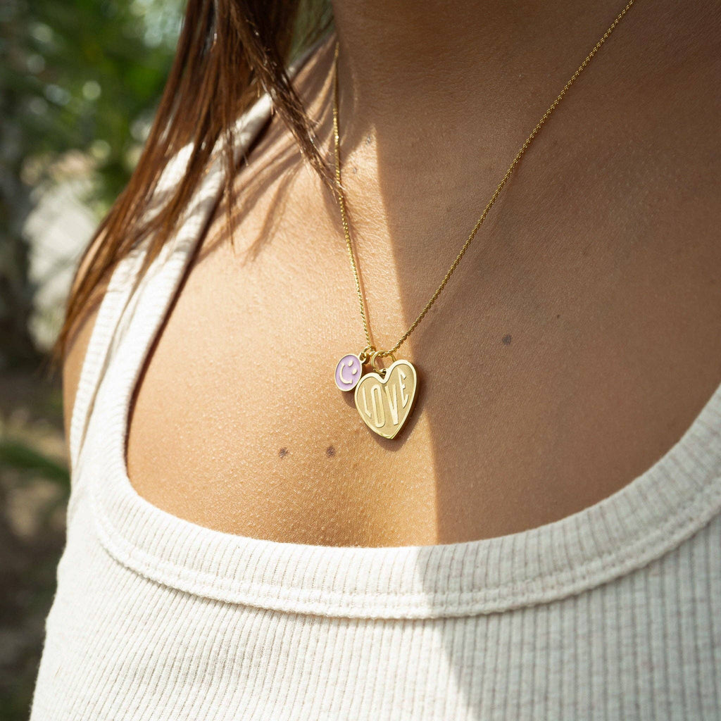 18K Gold PVD Epoxy Smiley Face Charm