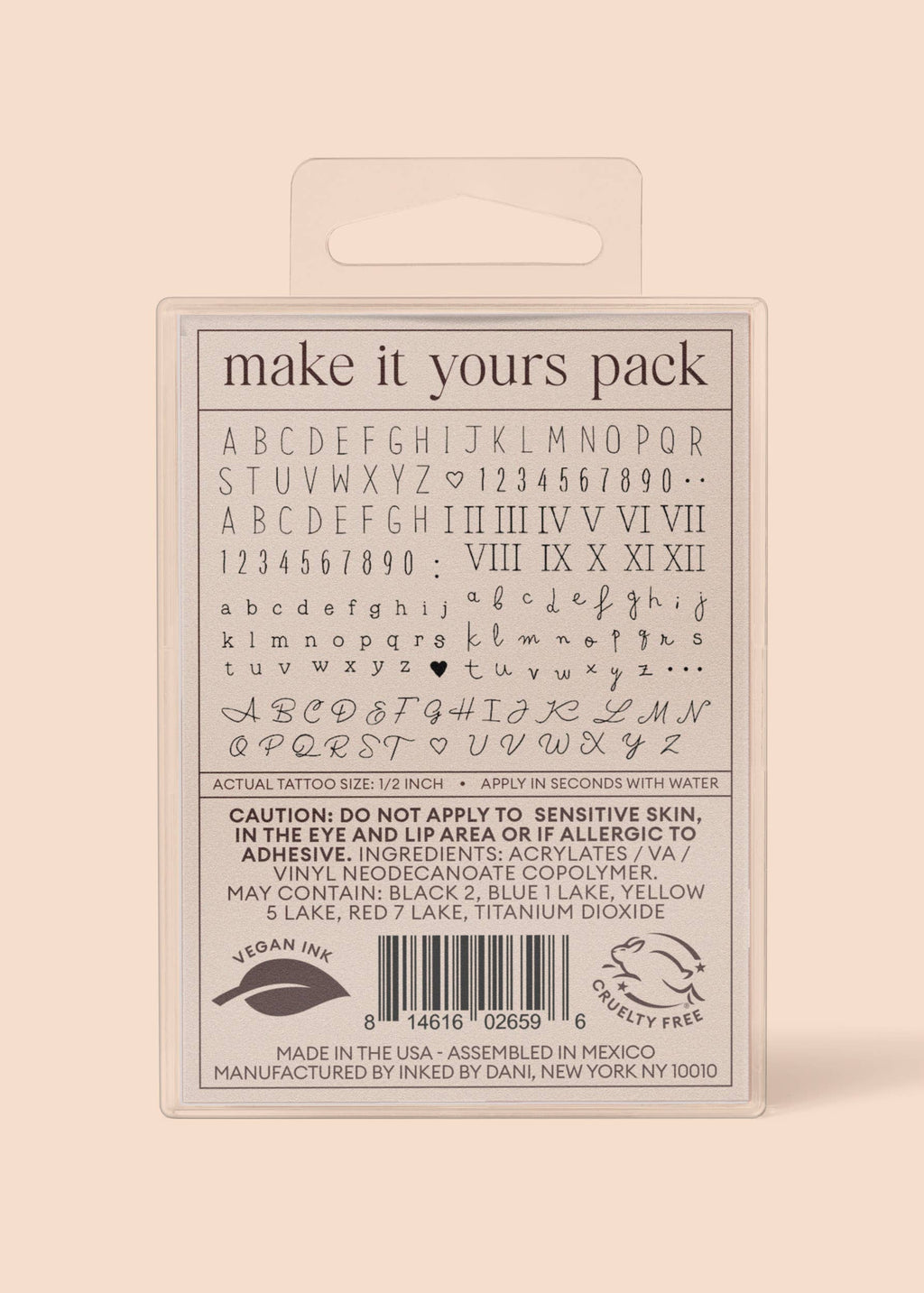 Ink'd Make It Yours Temporary Tattoo Pack