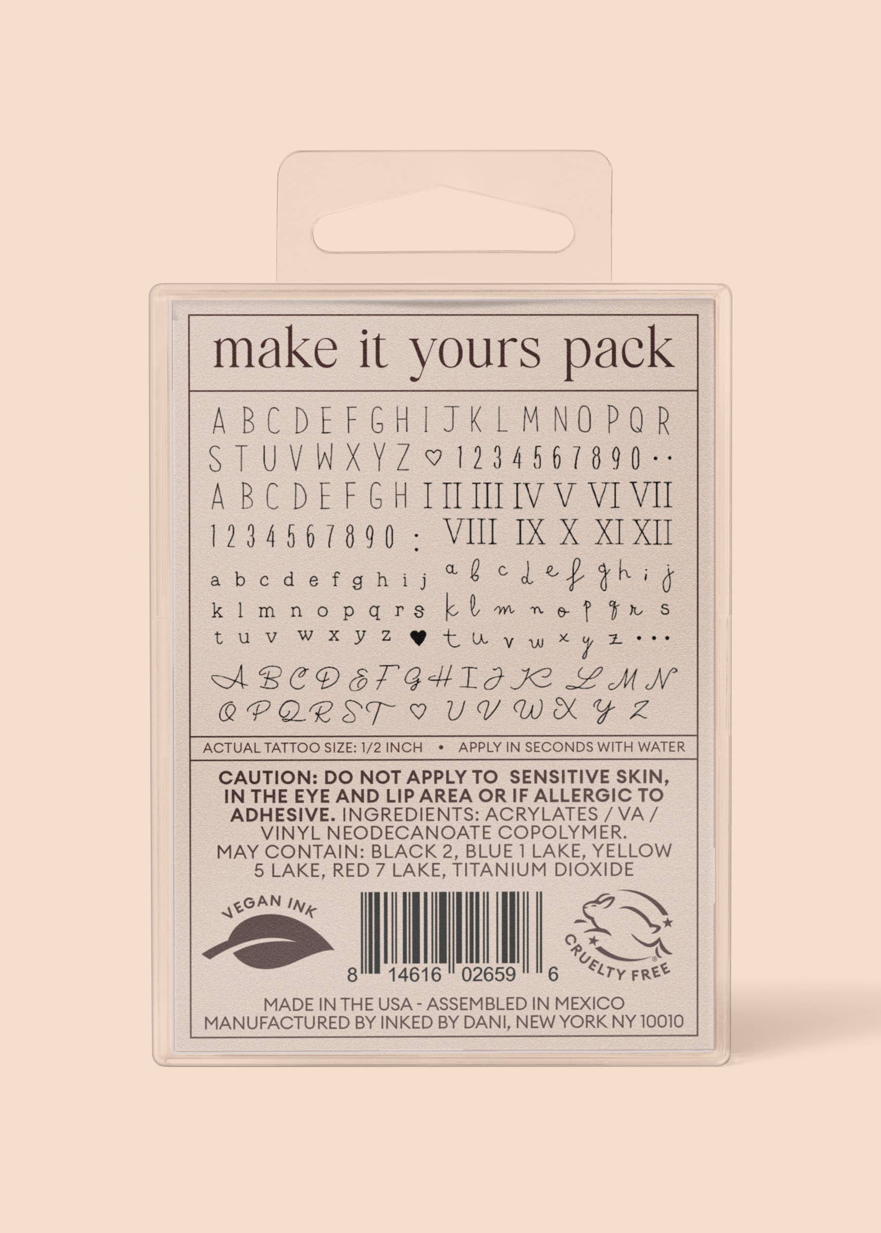 Ink'd Make It Yours Temporary Tattoo Pack