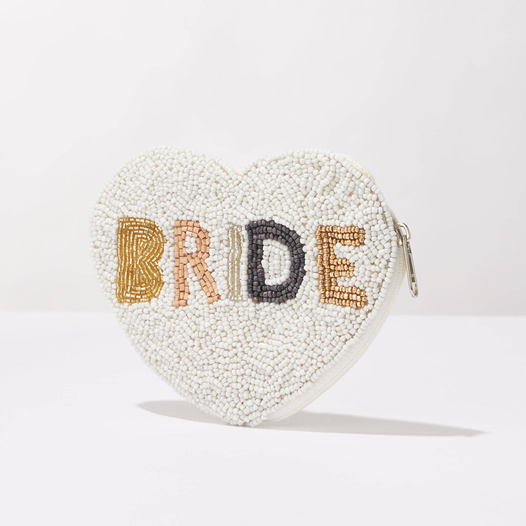 'BRIDE' Seed Beads Canvas Pouch