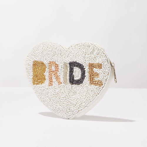 'BRIDE' Seed Beads Canvas Pouch