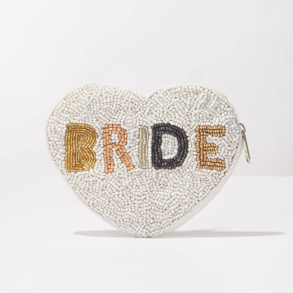 'BRIDE' Seed Beads Canvas Pouch