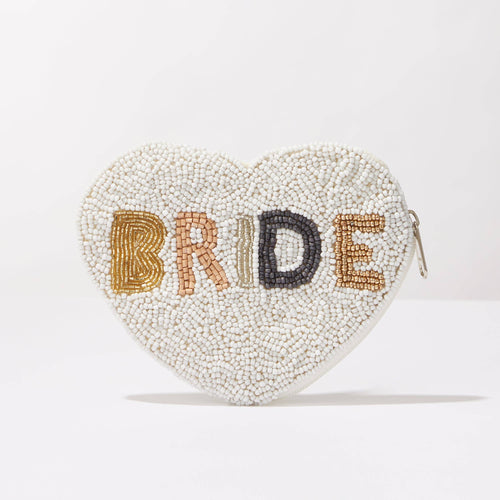 'BRIDE' Seed Beads Canvas Pouch