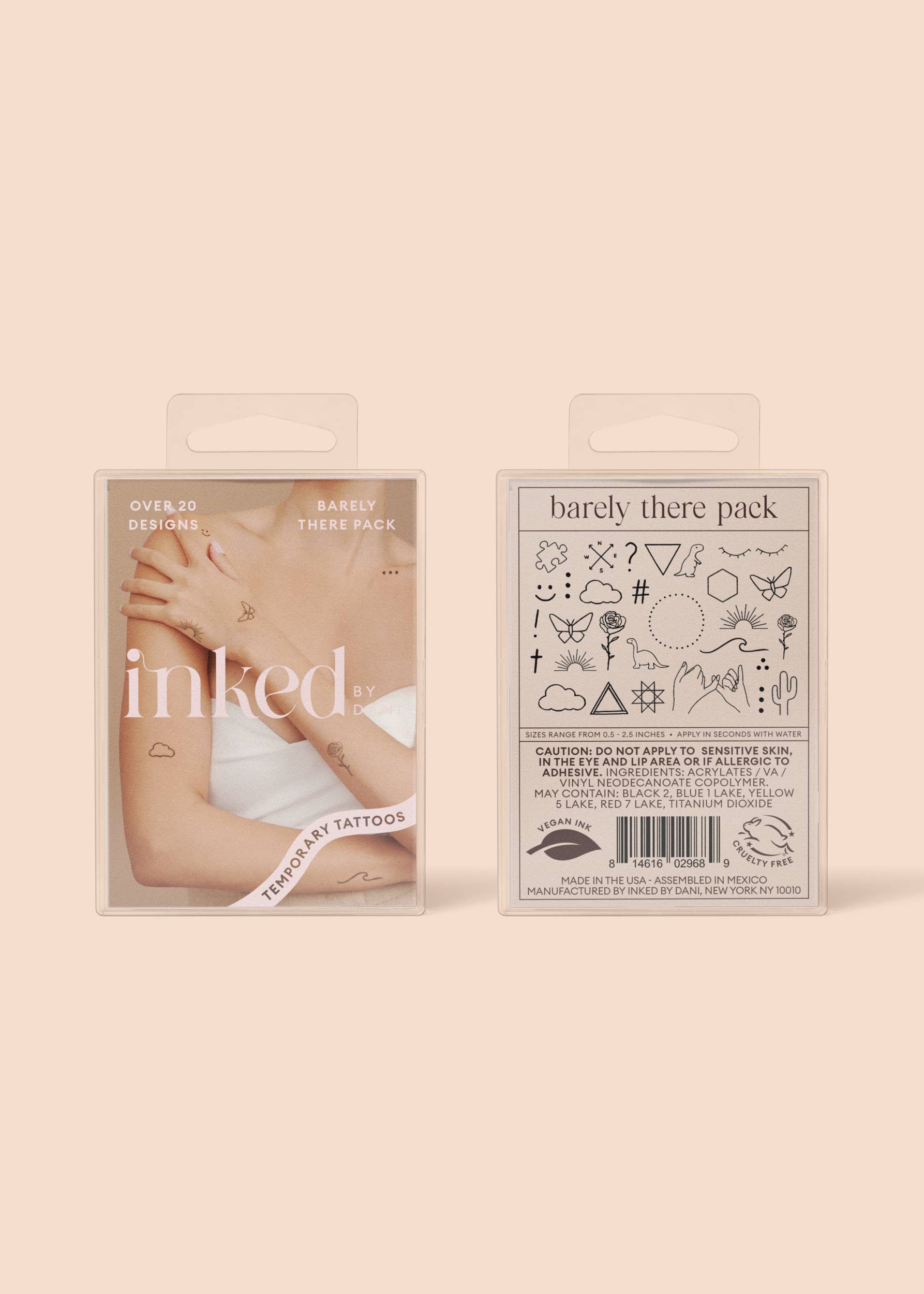 Ink'd Barely There Temporary Tattoo Pack