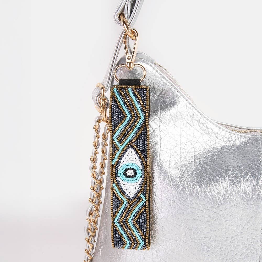 Boho Evil Eye Beaded Keychain
