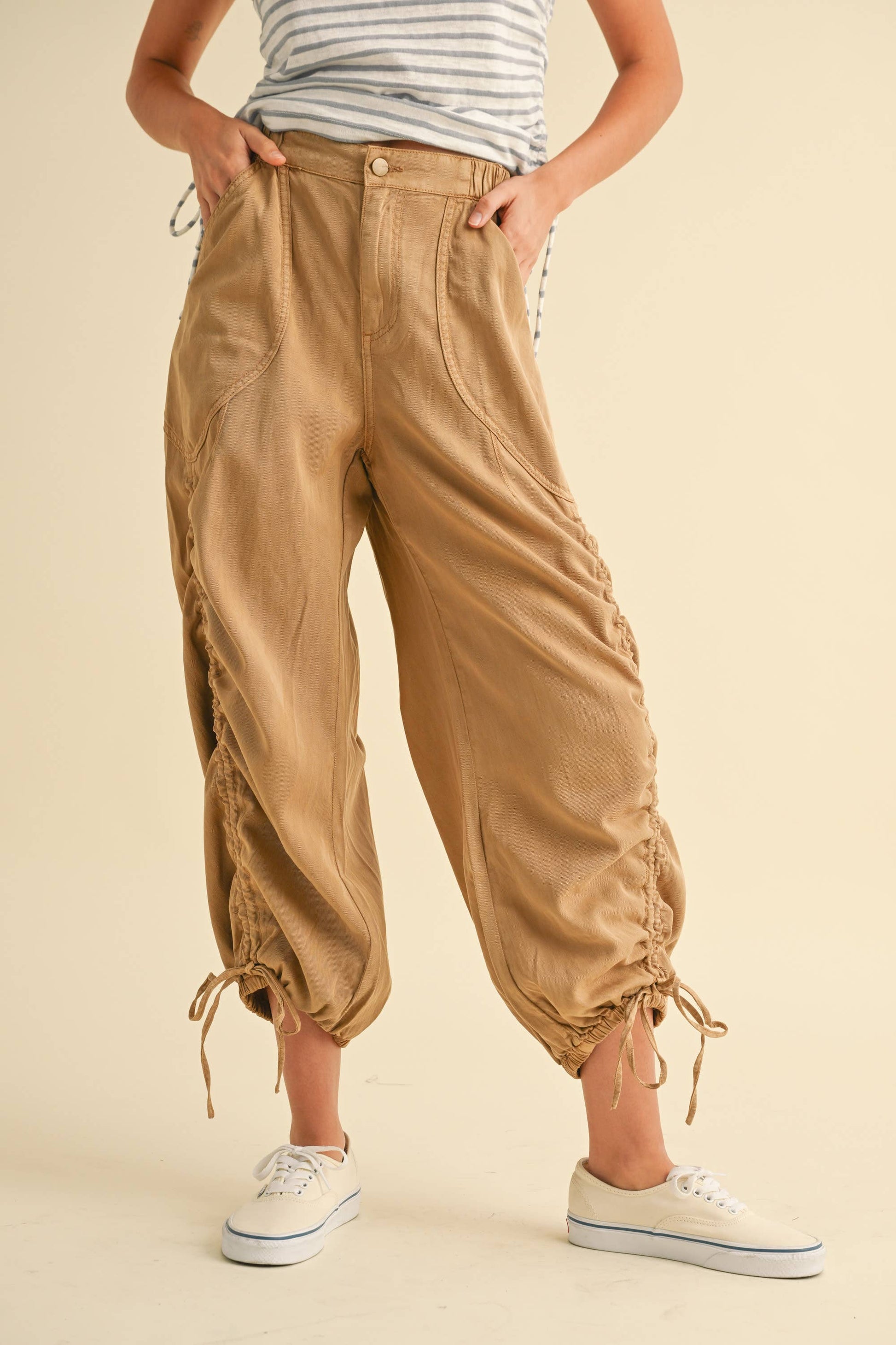 WASHED DRAWSTRING PANTS