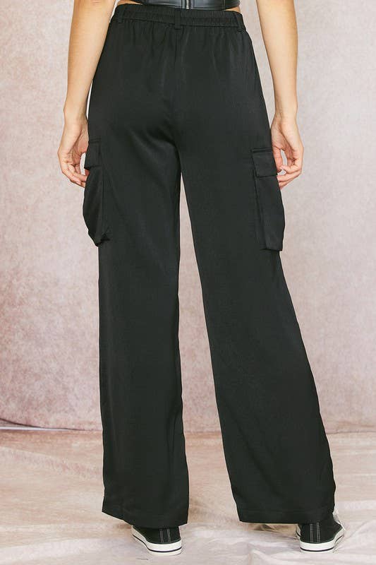 Harper Satin Cargo Pants