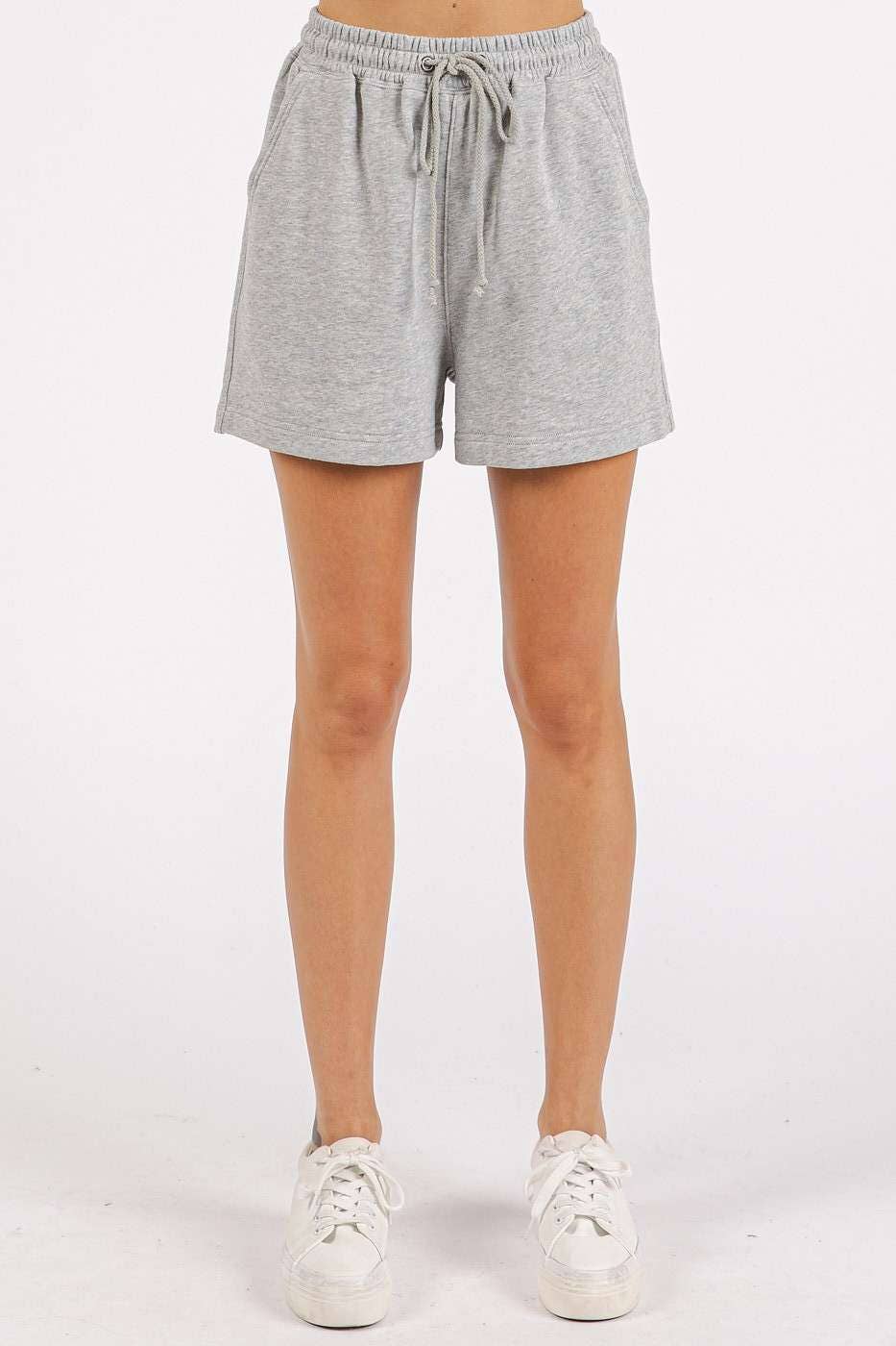 FRENCH TERRY CREW NECK TOP AND SHORTS SET