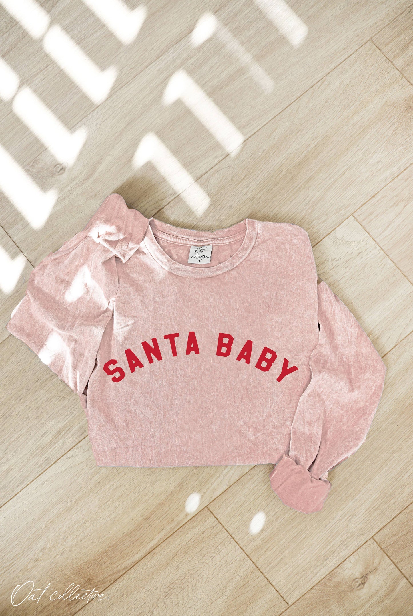 SANTA BABY Mineral Washed Long Sleeve Graphic