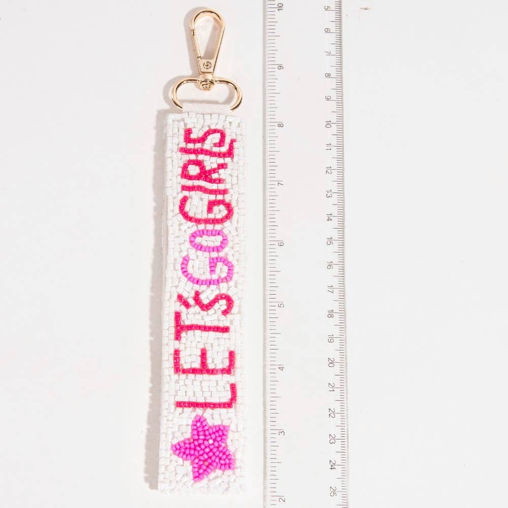 Lets Go Girls Star Seed Beaded Keychain