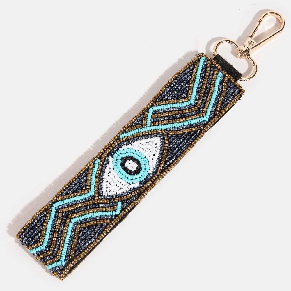 Boho Evil Eye Beaded Keychain