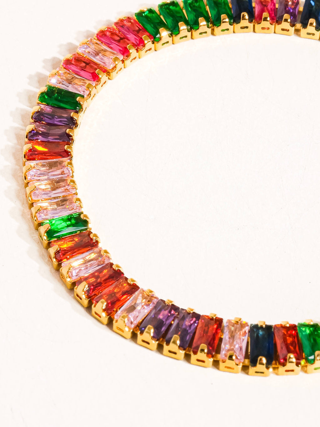 Hazel 18K Gold Multicolor CZ Chain Bracelet