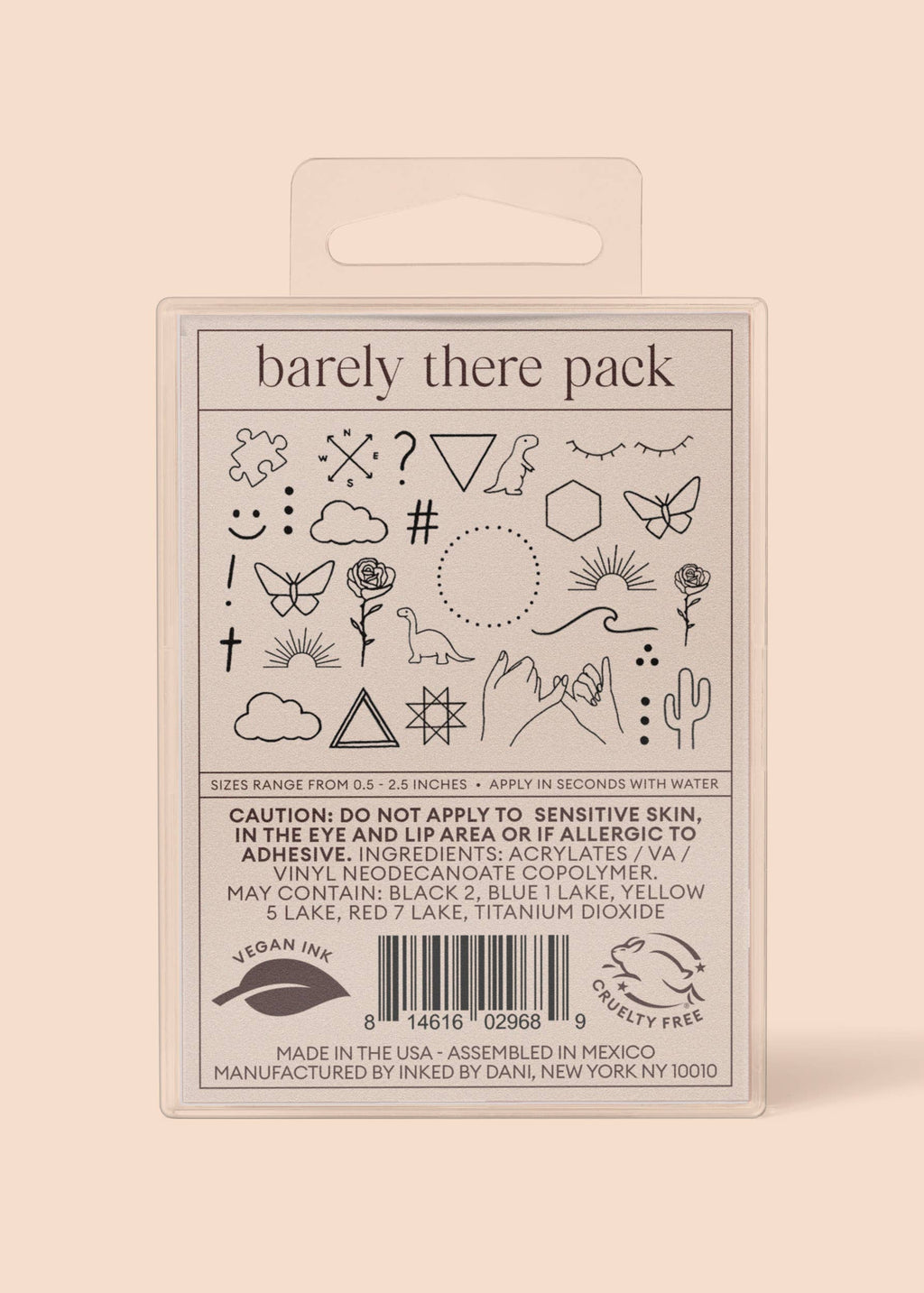 Ink'd Barely There Temporary Tattoo Pack