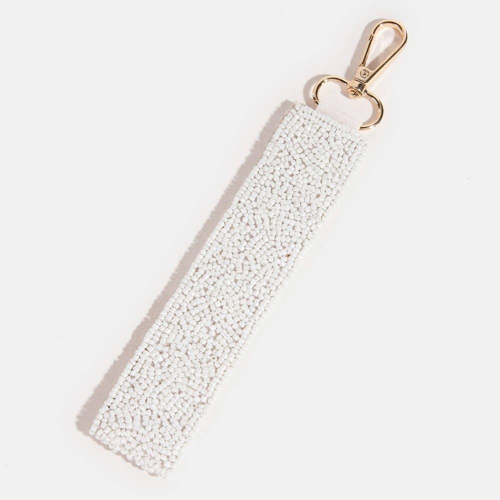 Smiley Face Emoji Beaded Keychain