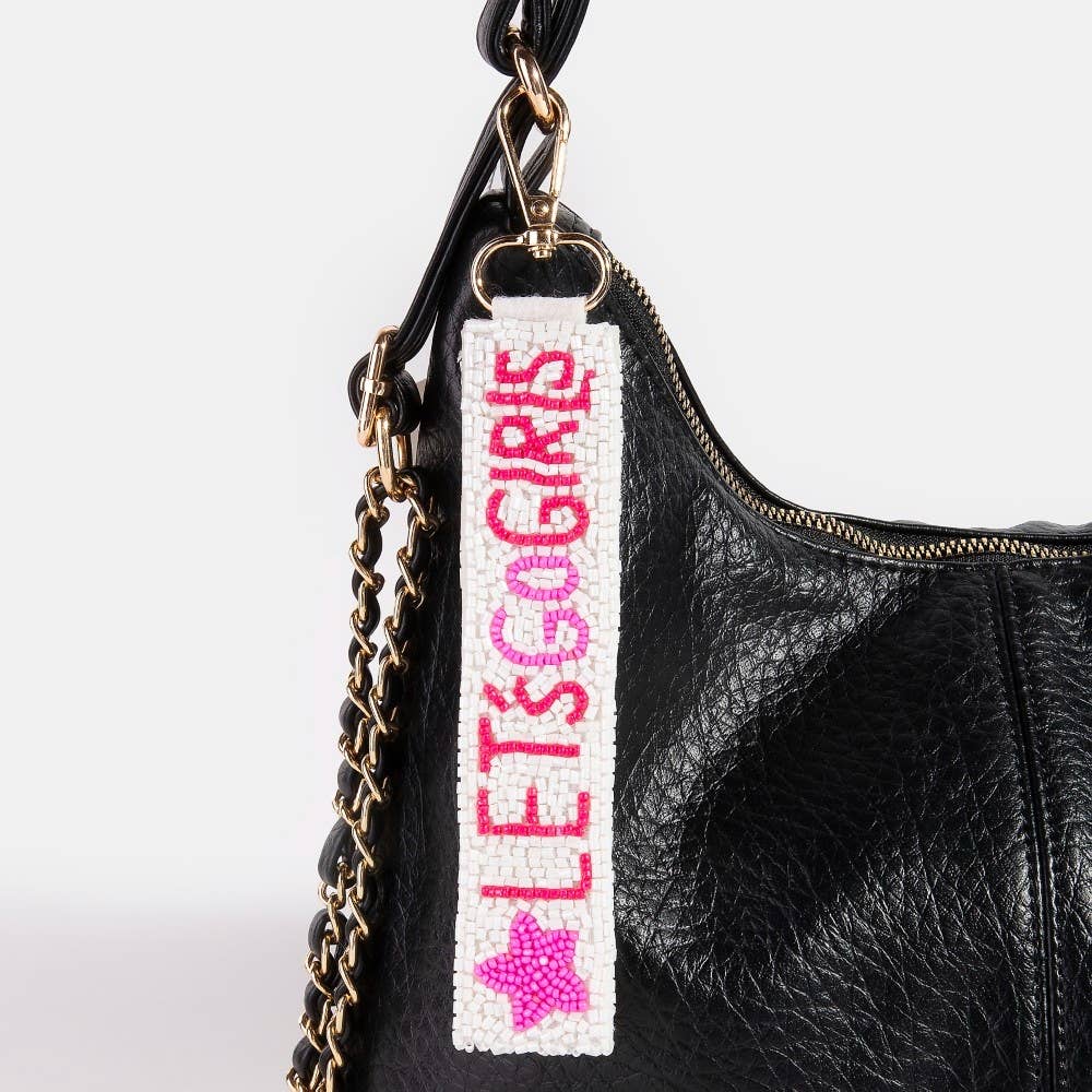 Lets Go Girls Star Seed Beaded Keychain