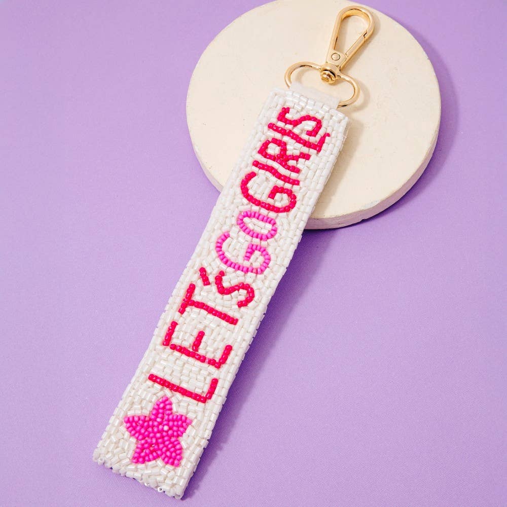 Lets Go Girls Star Seed Beaded Keychain