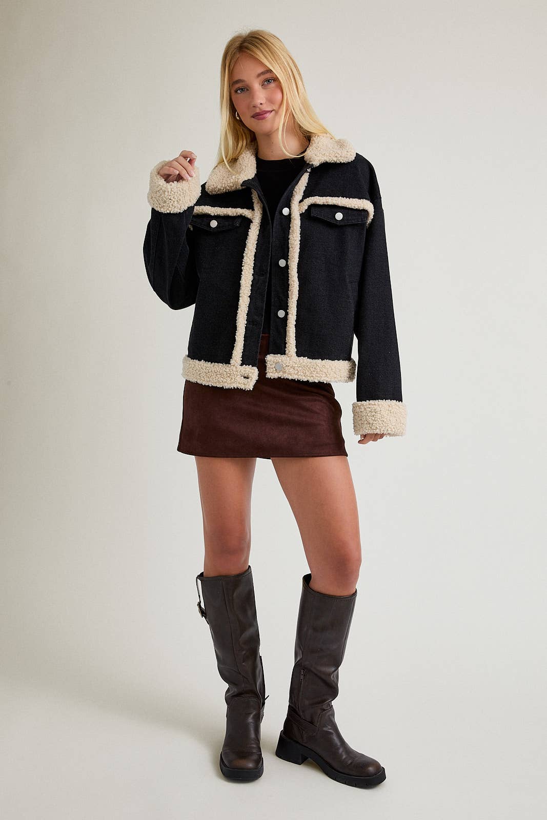 90's Fur Denim Jacket